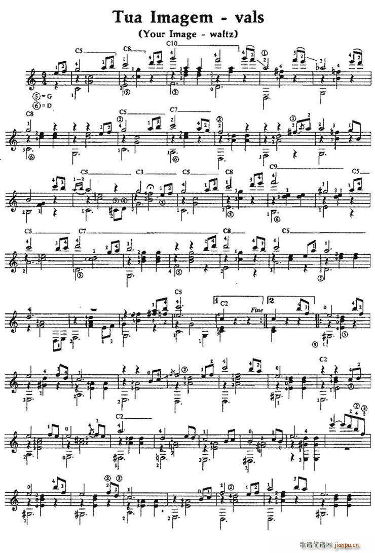 Tua Imagem-vals（古典吉他）1