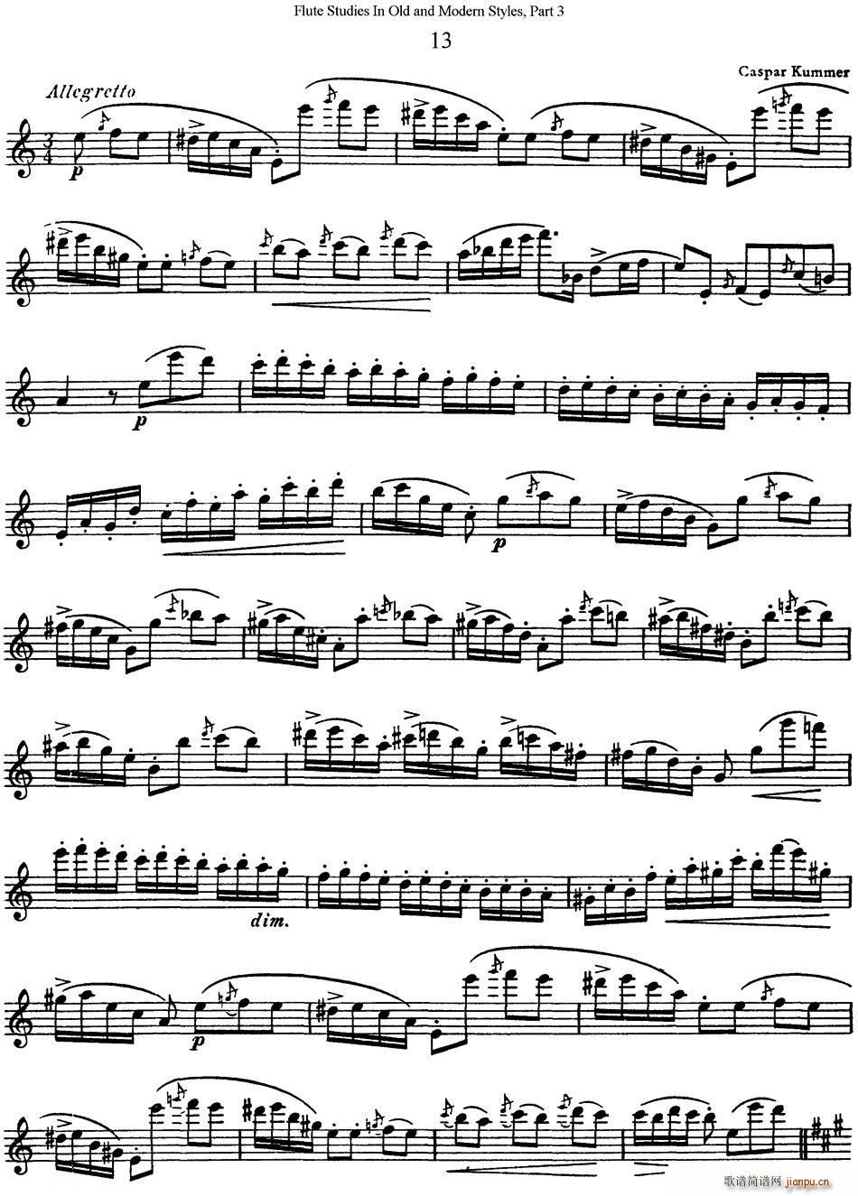 斯勒新老风格长笛练习重奏曲(第三部分)(NO 13-NO 14)1