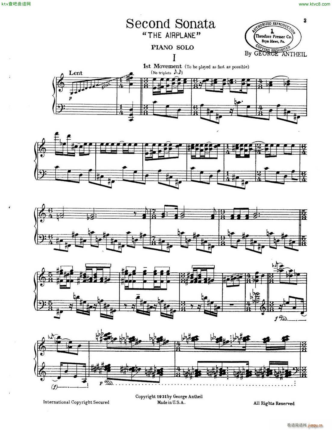 Antheil Piano Sonata No 2 The Airplane1