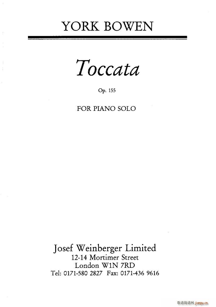 Bowen Toccata Op 1551