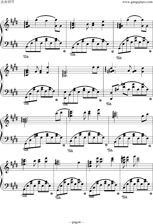 《天空之城》君をのせて-（�c�靼妫�-钢琴谱(钢琴曲)-天空之城4