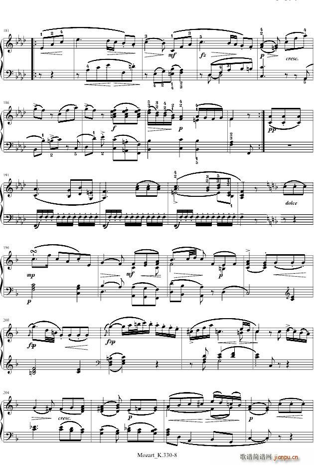 莫扎特C大调第十钢琴奏鸣曲8