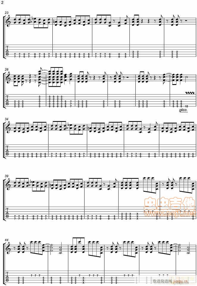 说传记谱-分享-Nickelback-Flat On The Floor-吉他谱_nickelback2