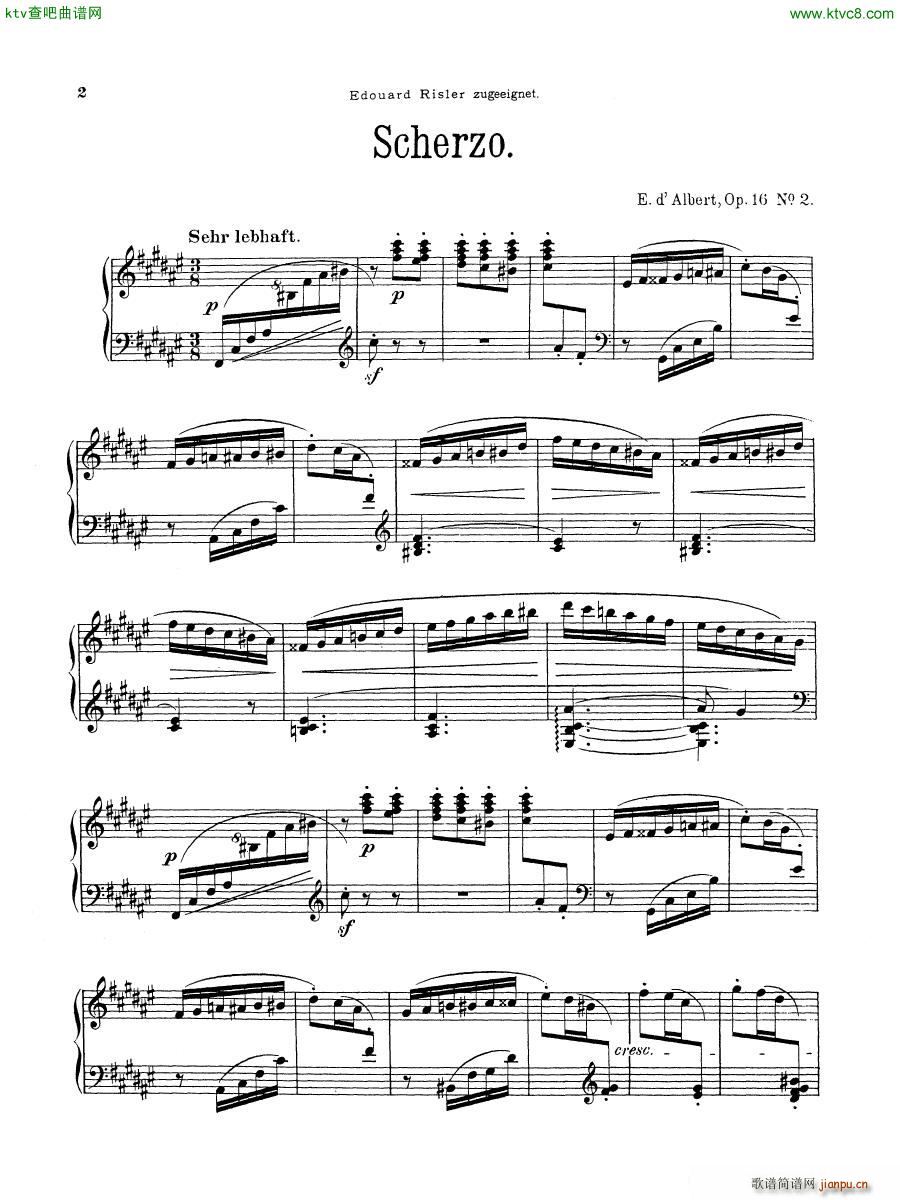 D Albert op 16 no 1 2 Waltz and Scherzo21