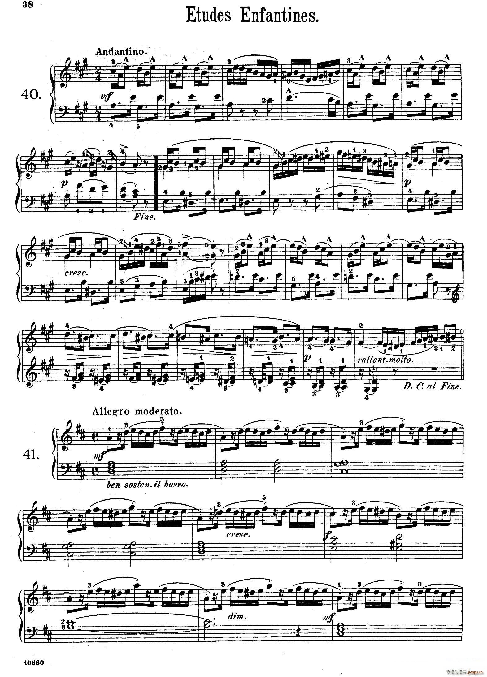 Etudes Enfantines Op 37(儿童钢琴练习曲 第40――45首)1