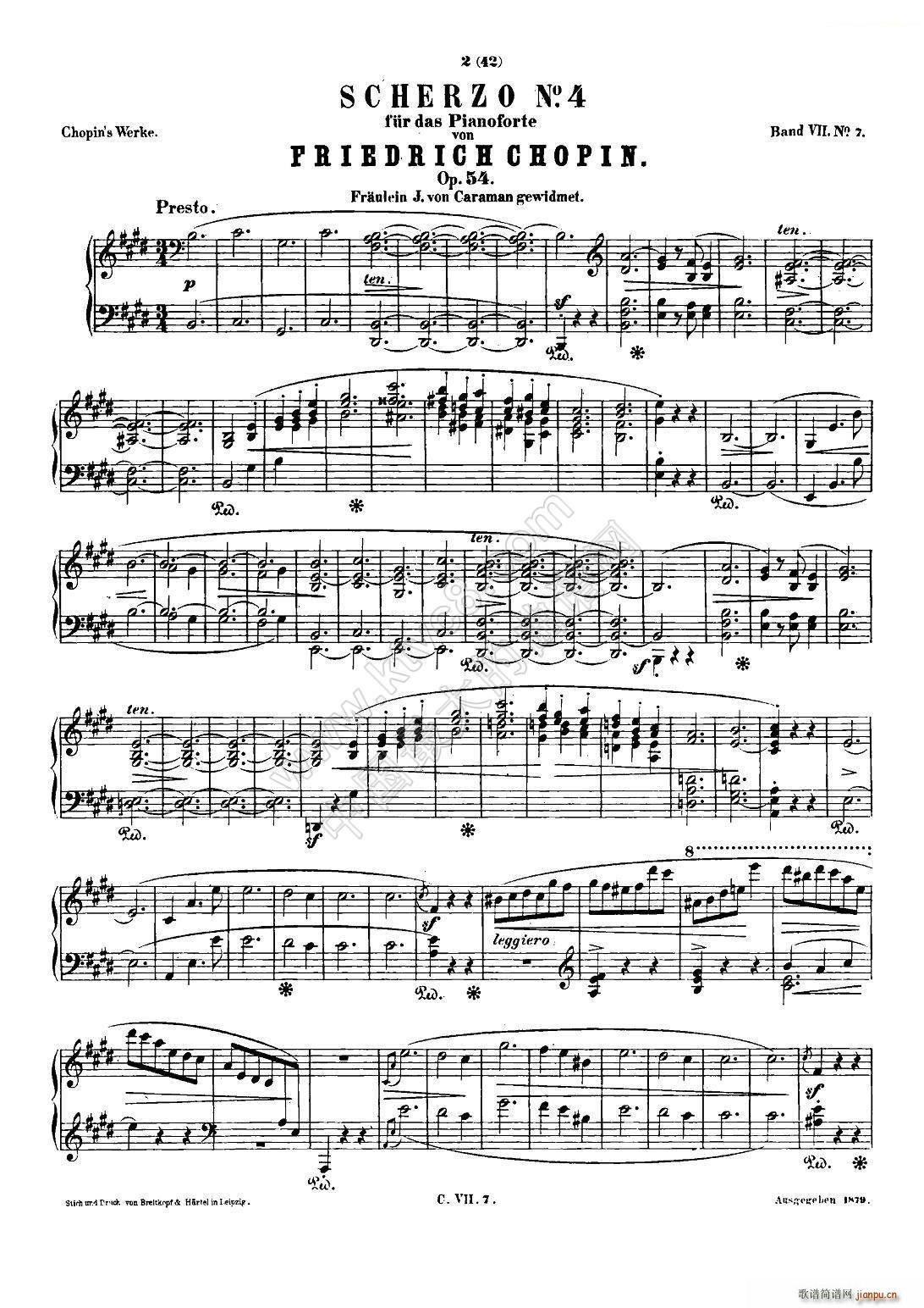肖邦 钢琴谐谑曲 Chopin Scherzo（No 4 E大调 Op 54）1