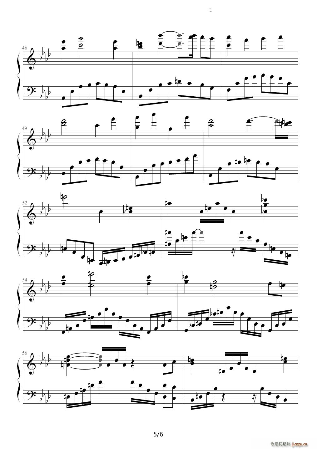 英雄联盟主题曲（钢琴版） 降A调5