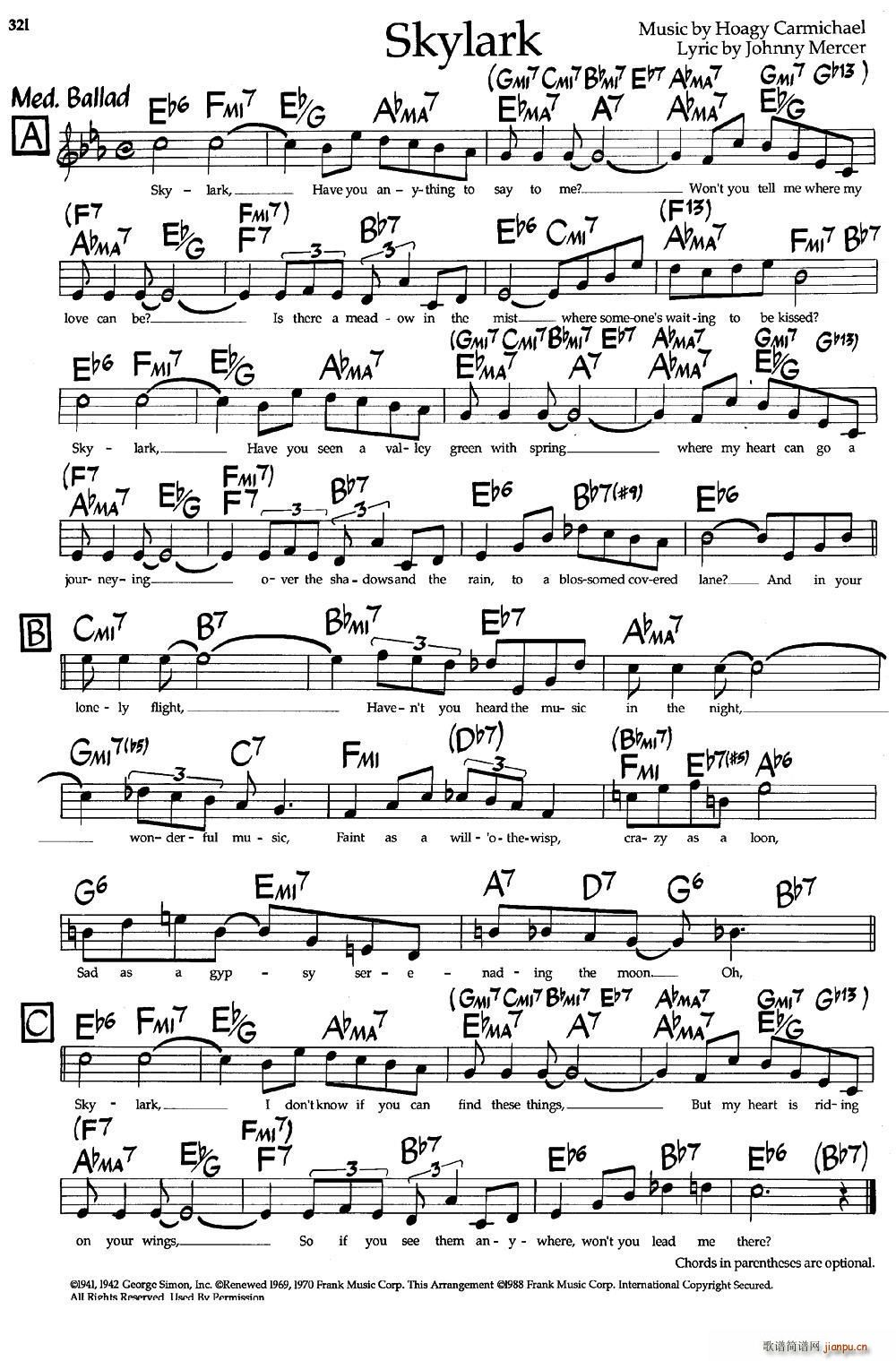 Skylark(爵士钢琴曲)1