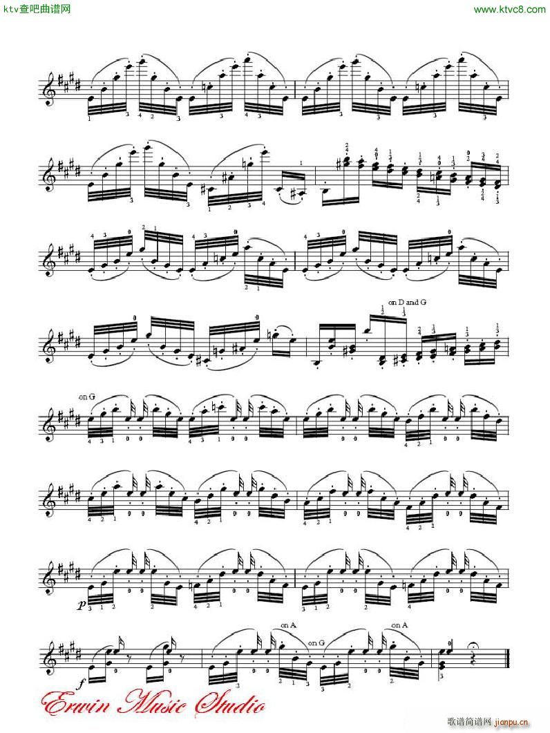 帕格尼尼 24首随想曲 作品 1 小提琴No 14