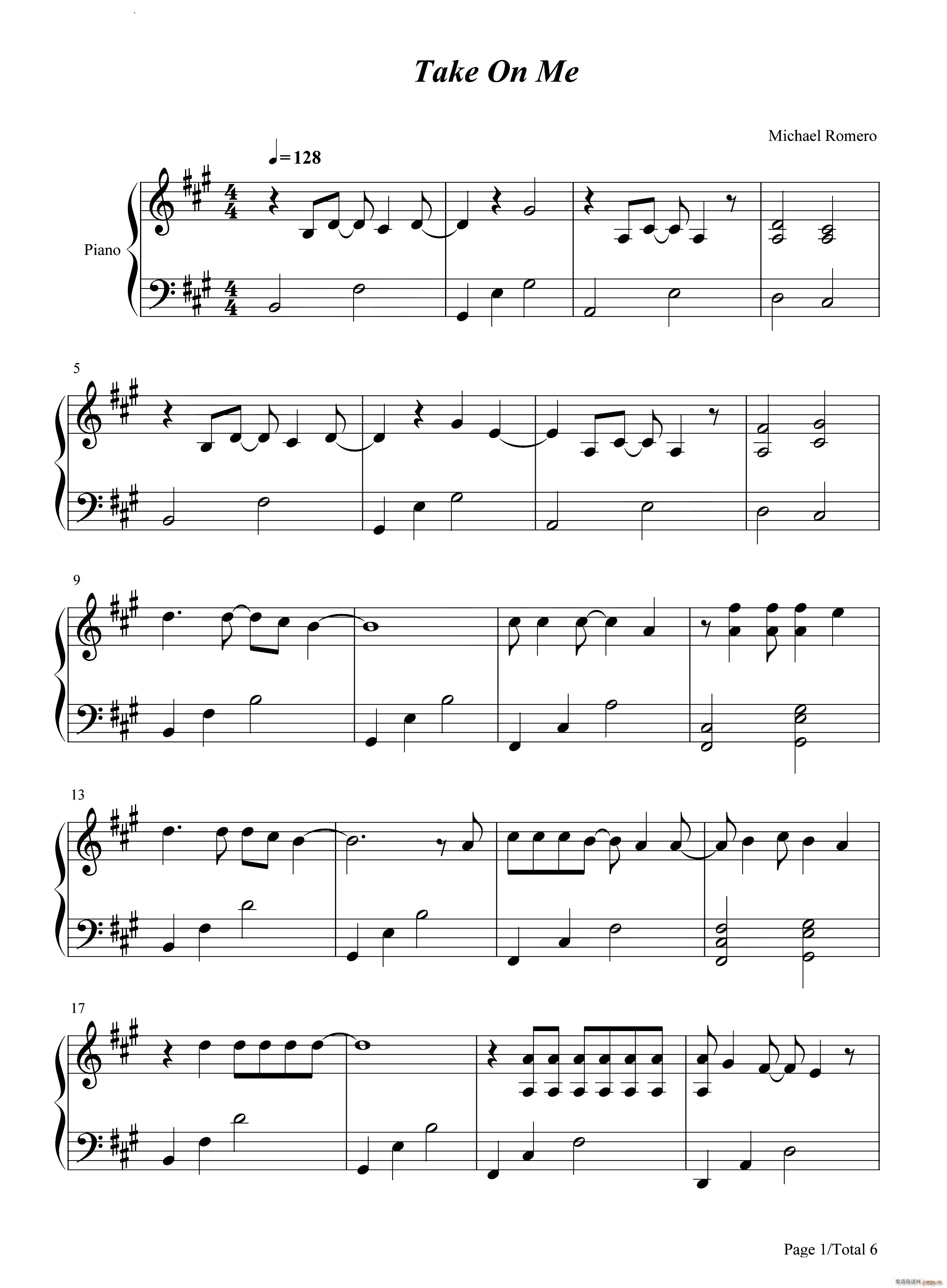 Take On Me带我走简单版_ha1