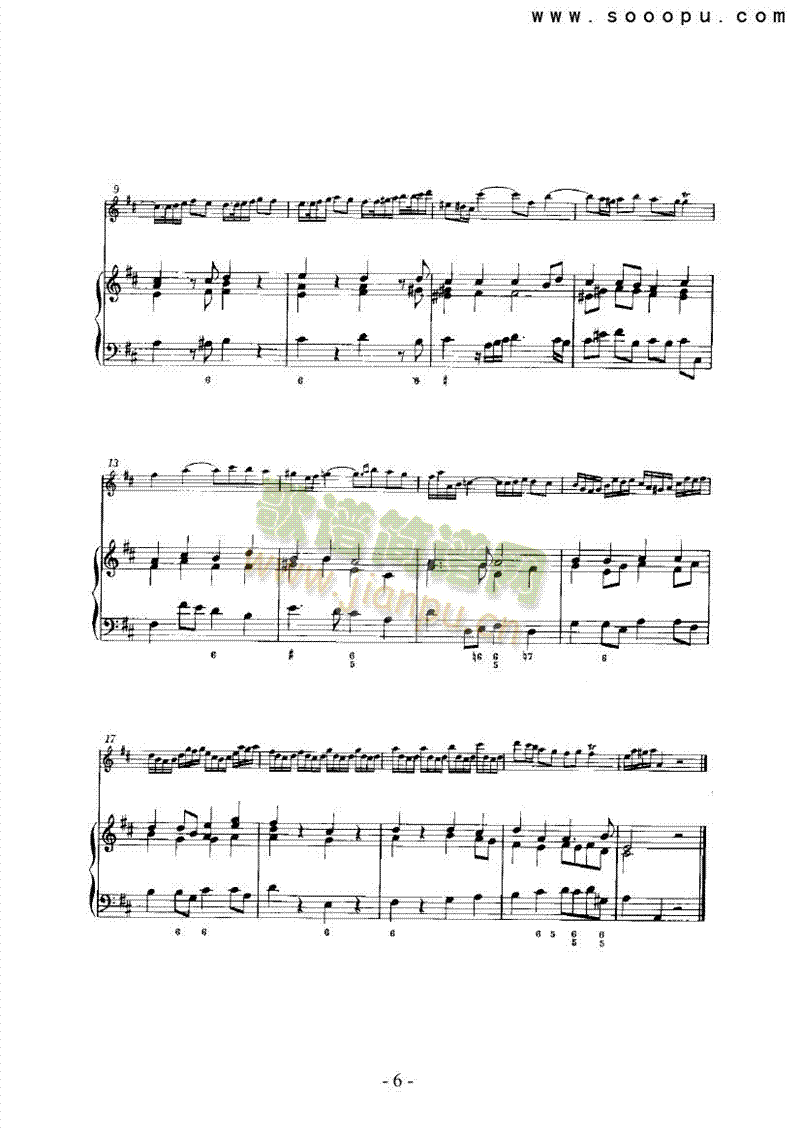 六首奏鸣曲（总谱） 管乐类 长笛6