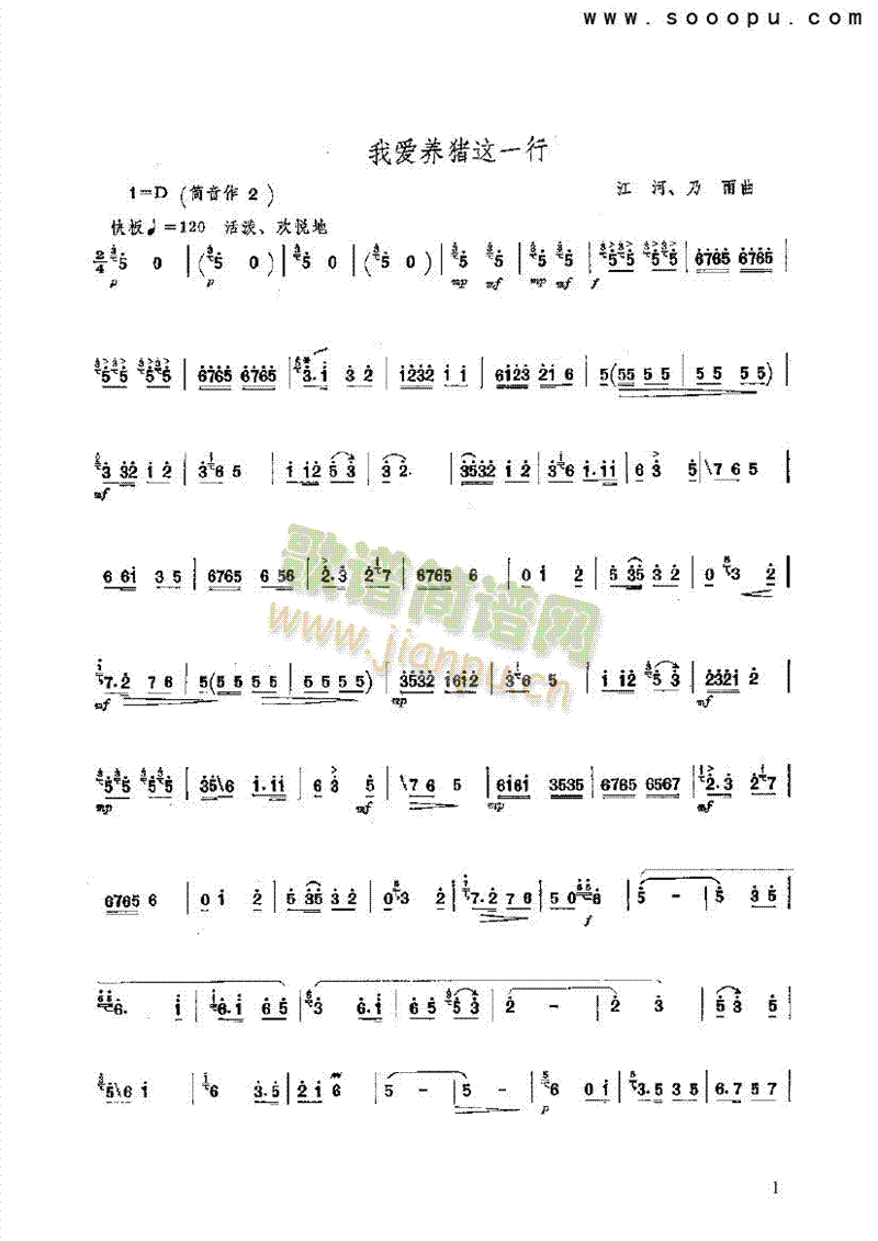 我爱养猪这一行 民乐类 竹笛1