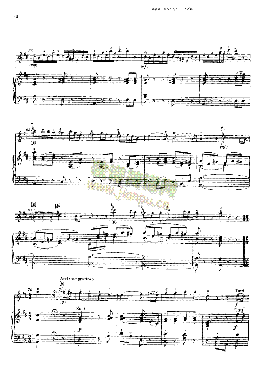 D大调第四小提琴协奏曲 KV218 键盘类 钢琴23