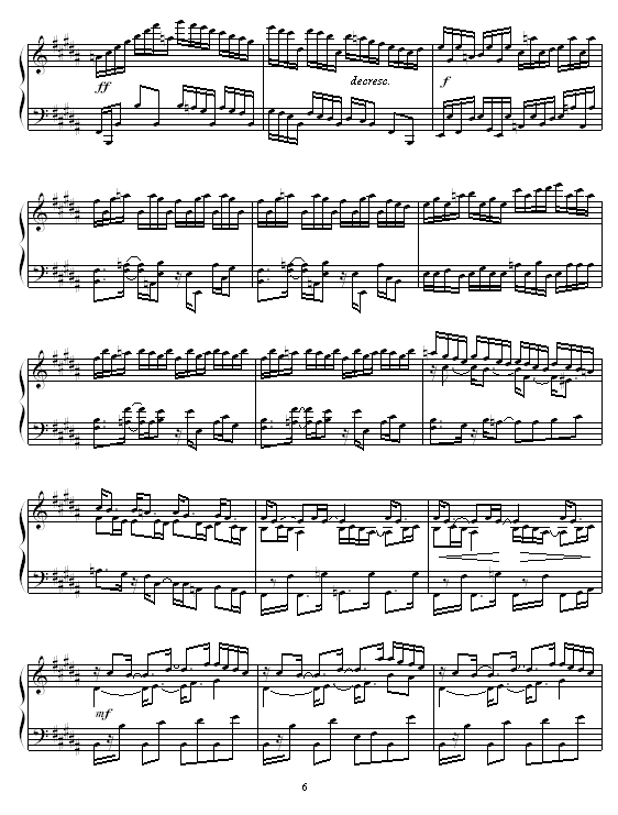 B大调练习曲6