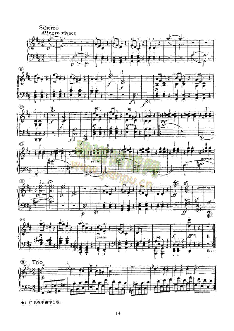 奏鸣曲(Opus28) 键盘类 钢琴14