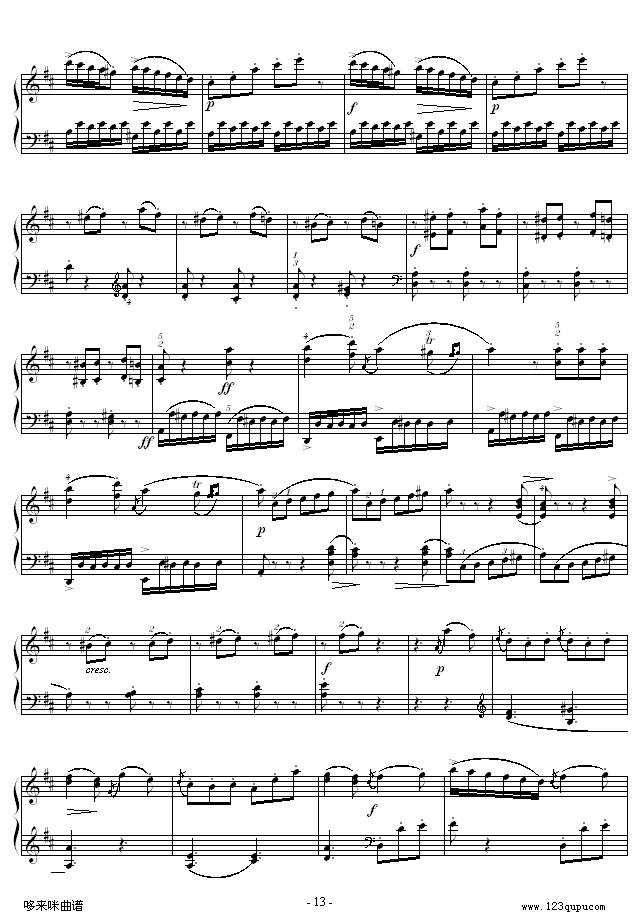 D大调奏鸣曲K.311-完整版-莫扎特13