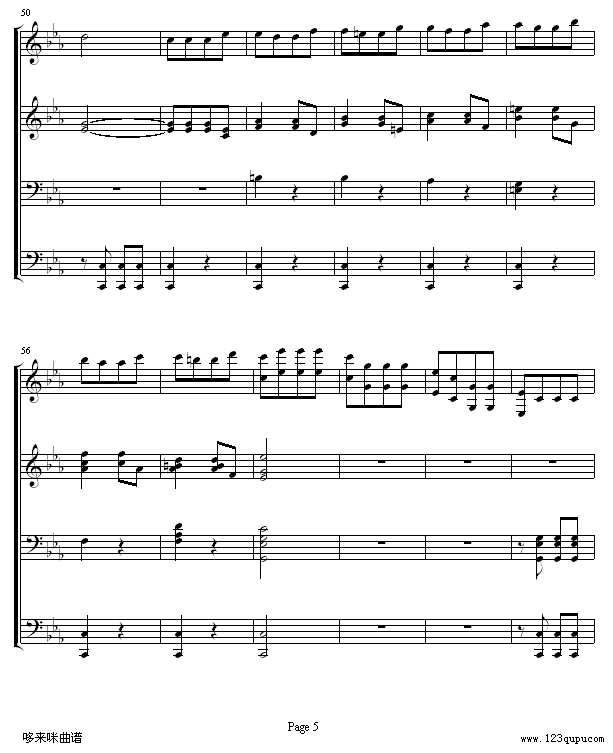命运交响曲 -（钢琴4手联弹）-贝多芬5
