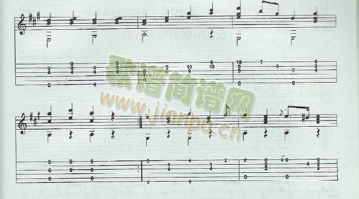 西边之钟肖蒂什轮舞曲吉他谱( 六线谱)2