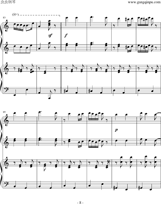 匈牙利舞曲第五号（四手联弹）8
