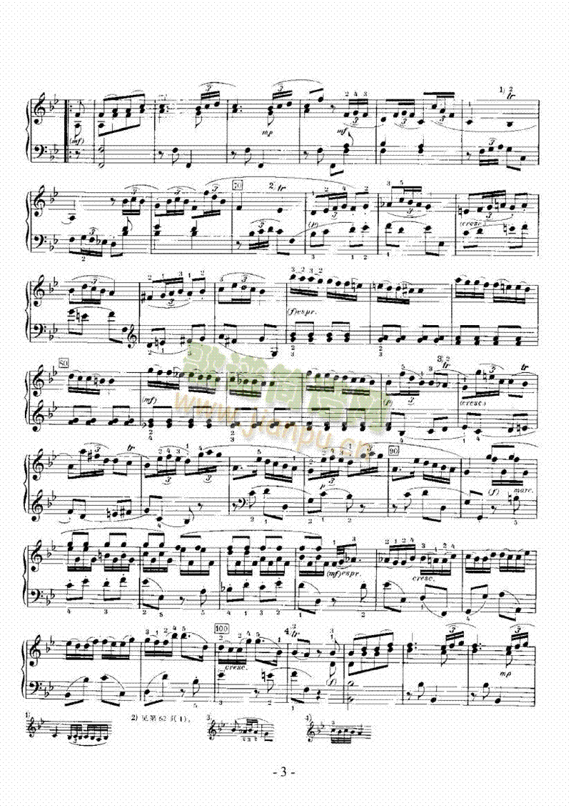 降B大调奏鸣曲(帕蒂塔) 键盘类 钢琴3