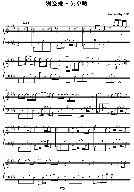别怪她1