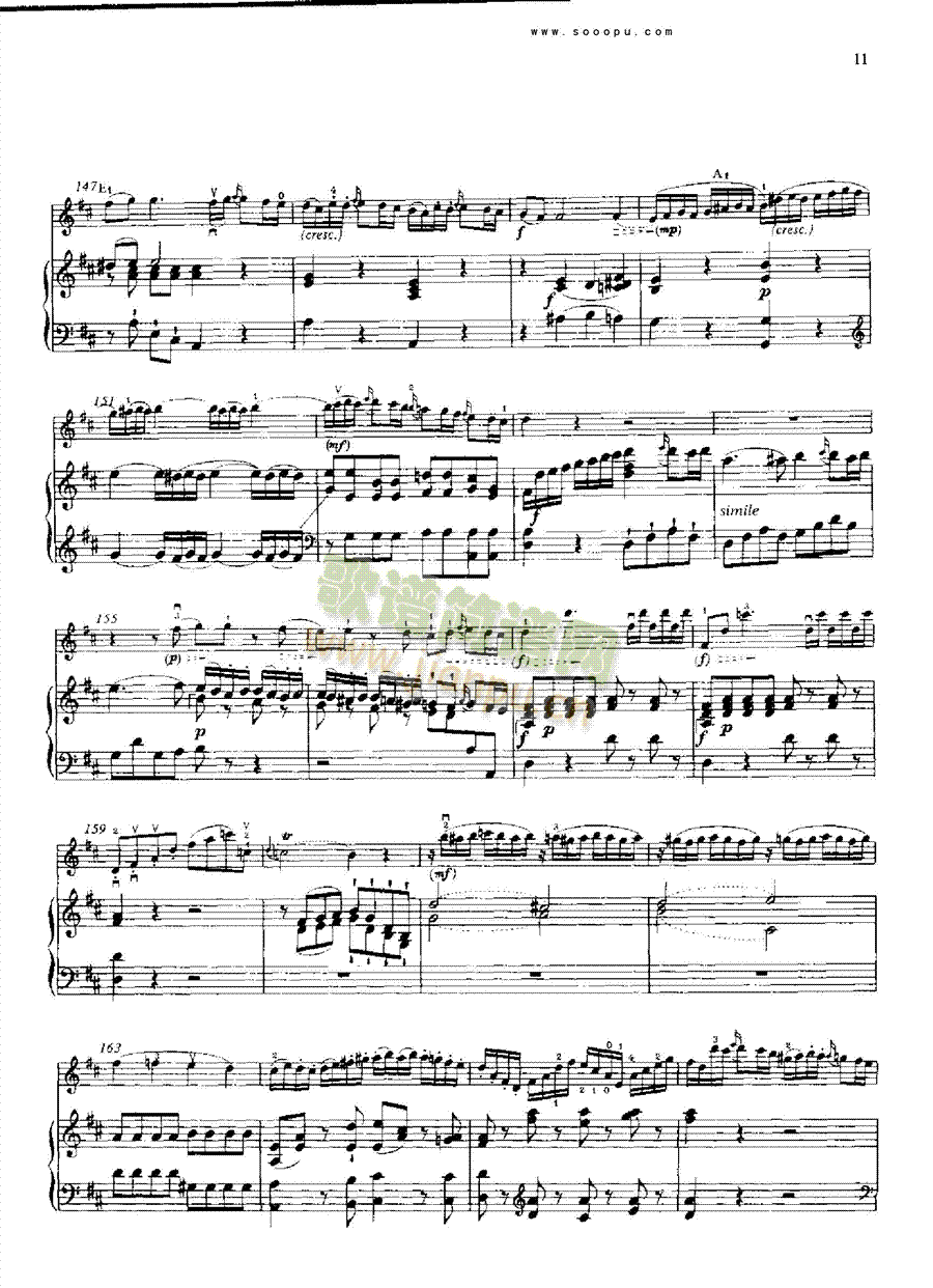 D大调第四小提琴协奏曲 KV218 键盘类 钢琴10