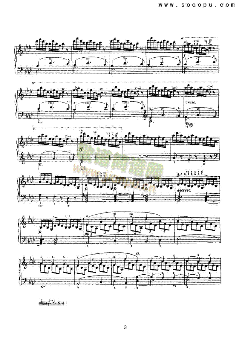 即兴曲（第四首） 键盘类 钢琴3