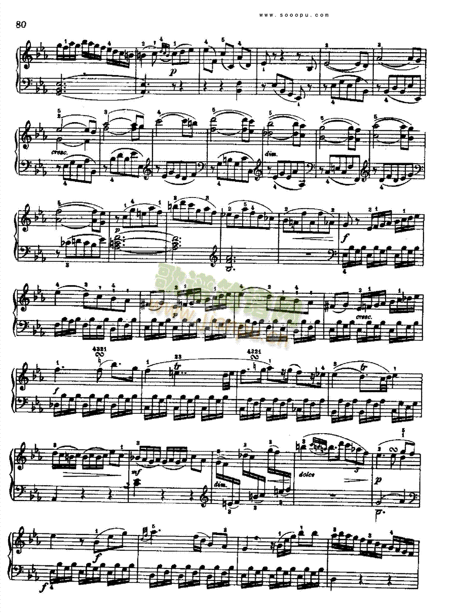 奏鸣曲九为冯.根青格夫人而作1789-1790 键盘类 钢琴6
