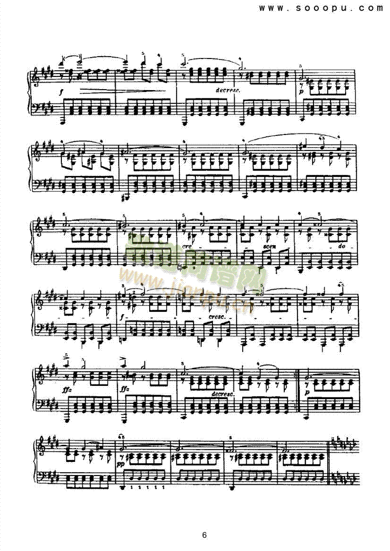 即兴曲（第四首） 键盘类 钢琴6