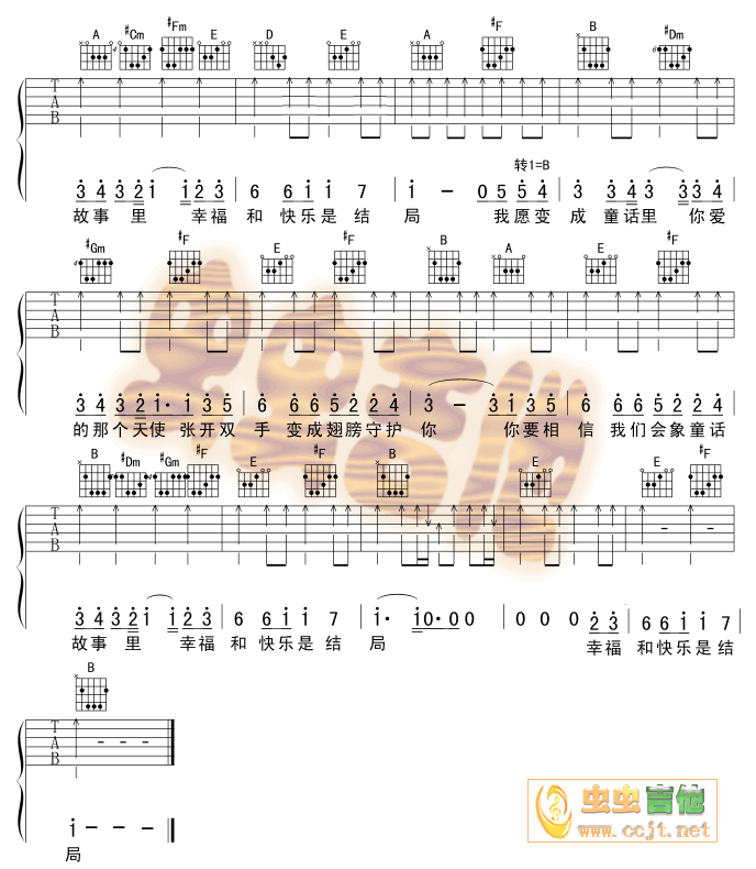 童话(G调完整版)吉他谱( 六线谱)3