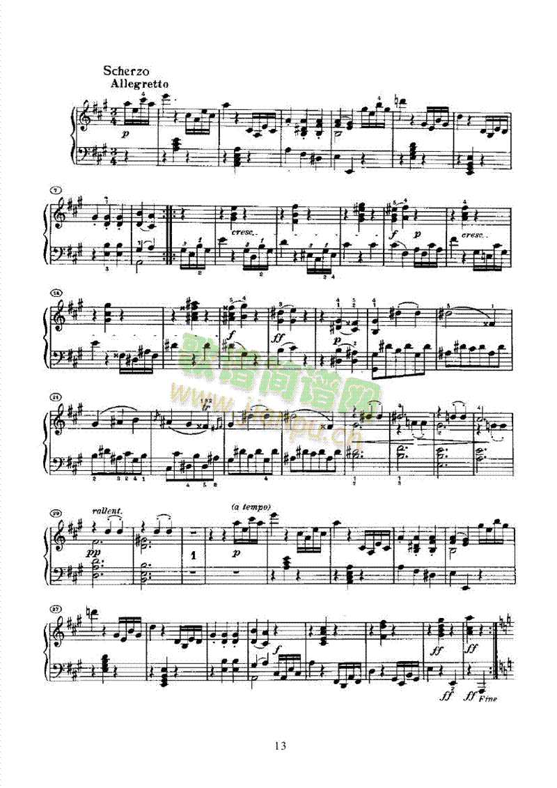 奏鸣曲(Opus2 Nr.2) 键盘类 钢琴13
