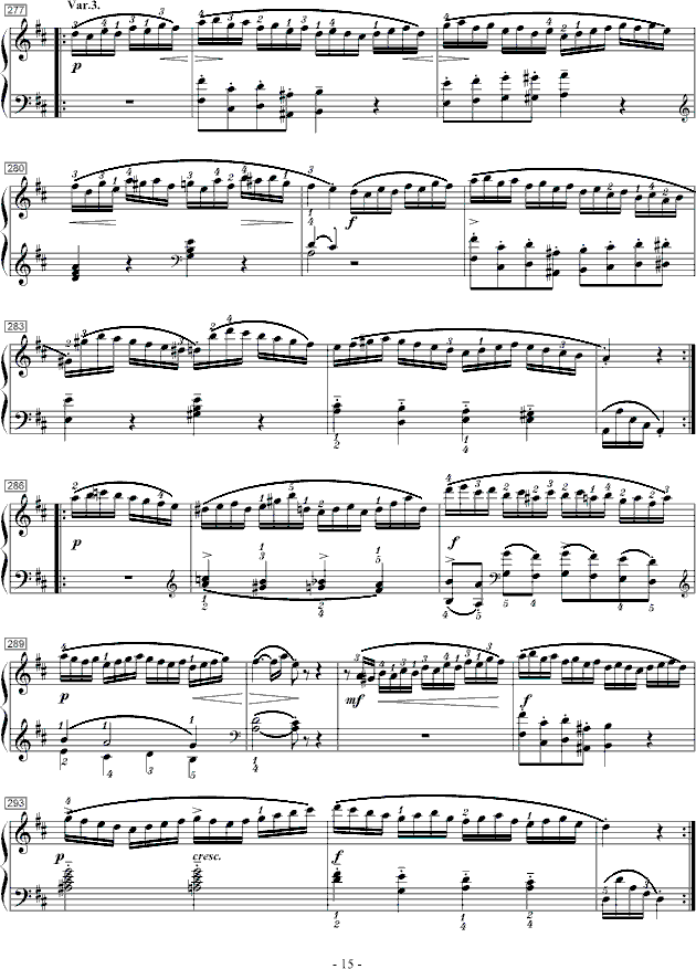 莫扎特D大调钢琴奏鸣曲K.28415