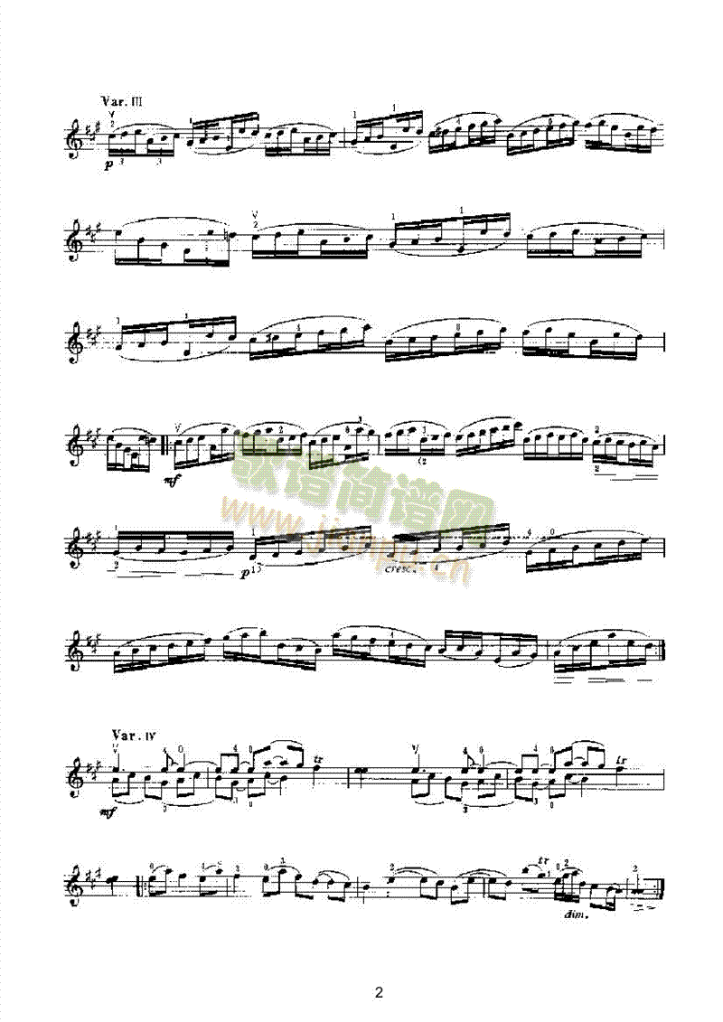 A大调变奏曲（独奏） 弦乐类 小提琴2