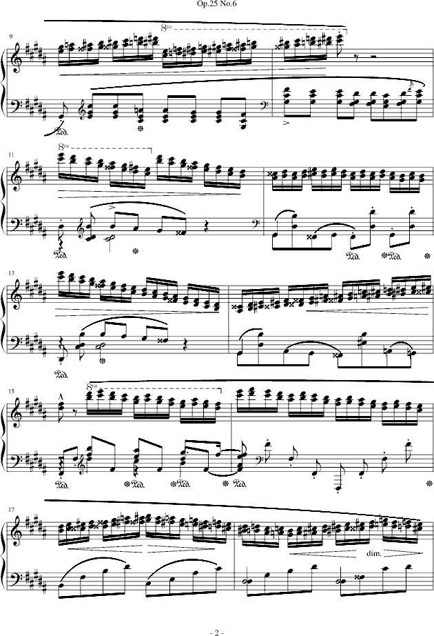 肖邦练习曲 Op.25 No.62