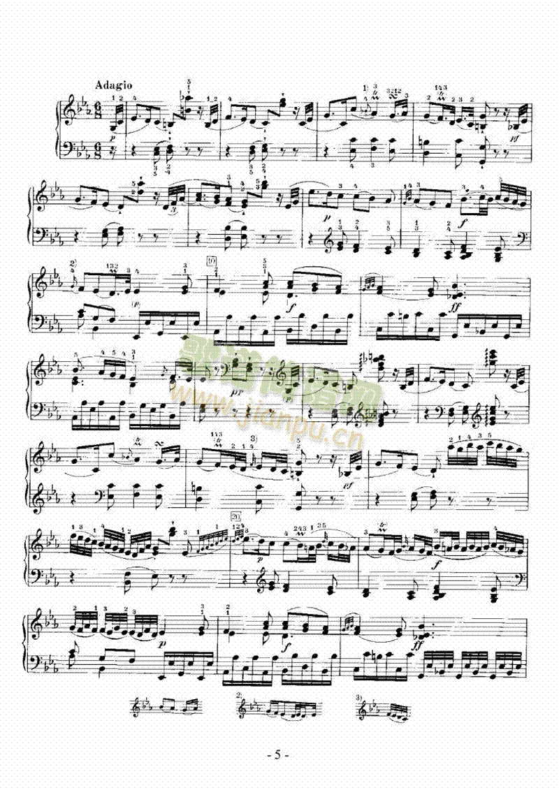 降E大调奏鸣曲 键盘类 钢琴5