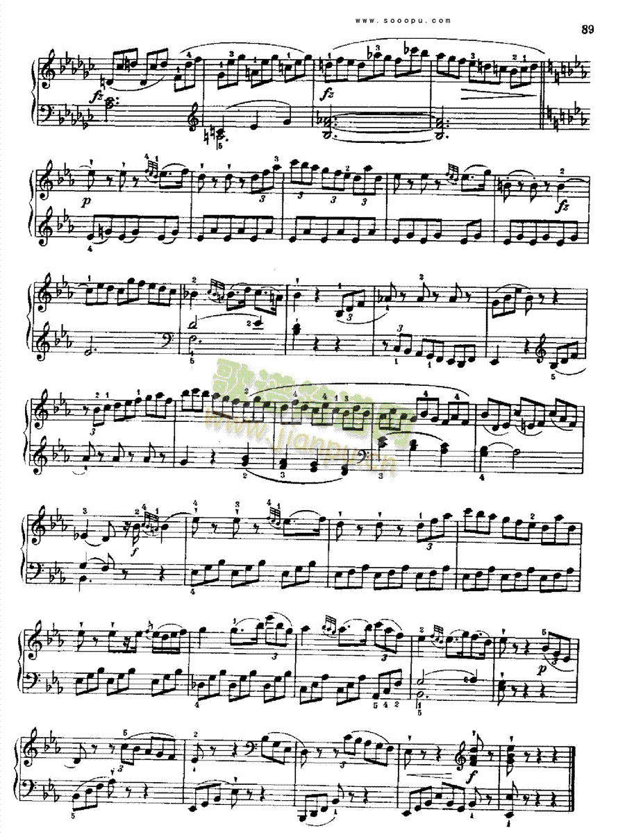 奏鸣曲九为冯.根青格夫人而作1789-1790 键盘类 钢琴15