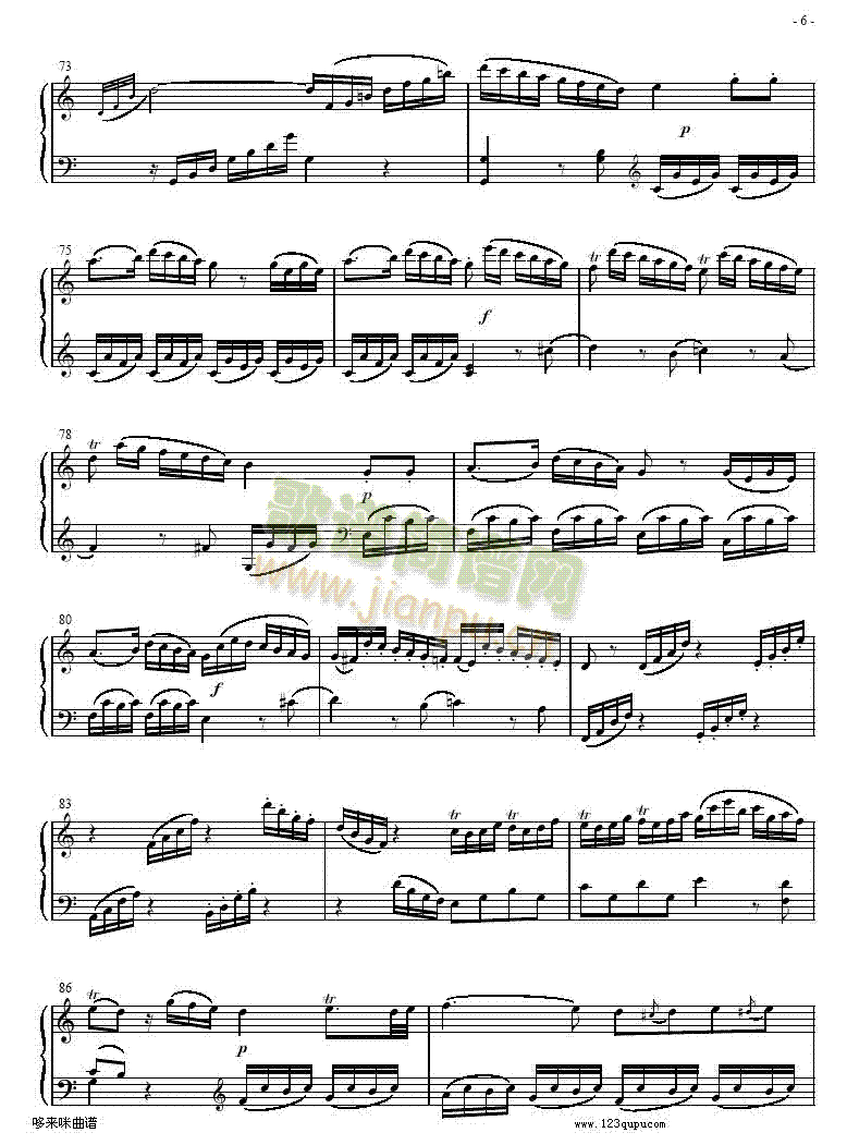 奏鸣曲 Sonatas K279   Mvt.1-莫扎特6