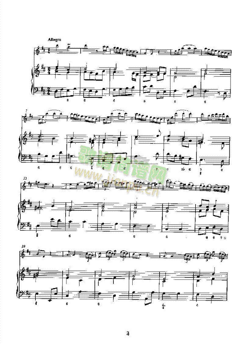 D大调第六奏鸣曲（钢伴） 管乐类 长笛3