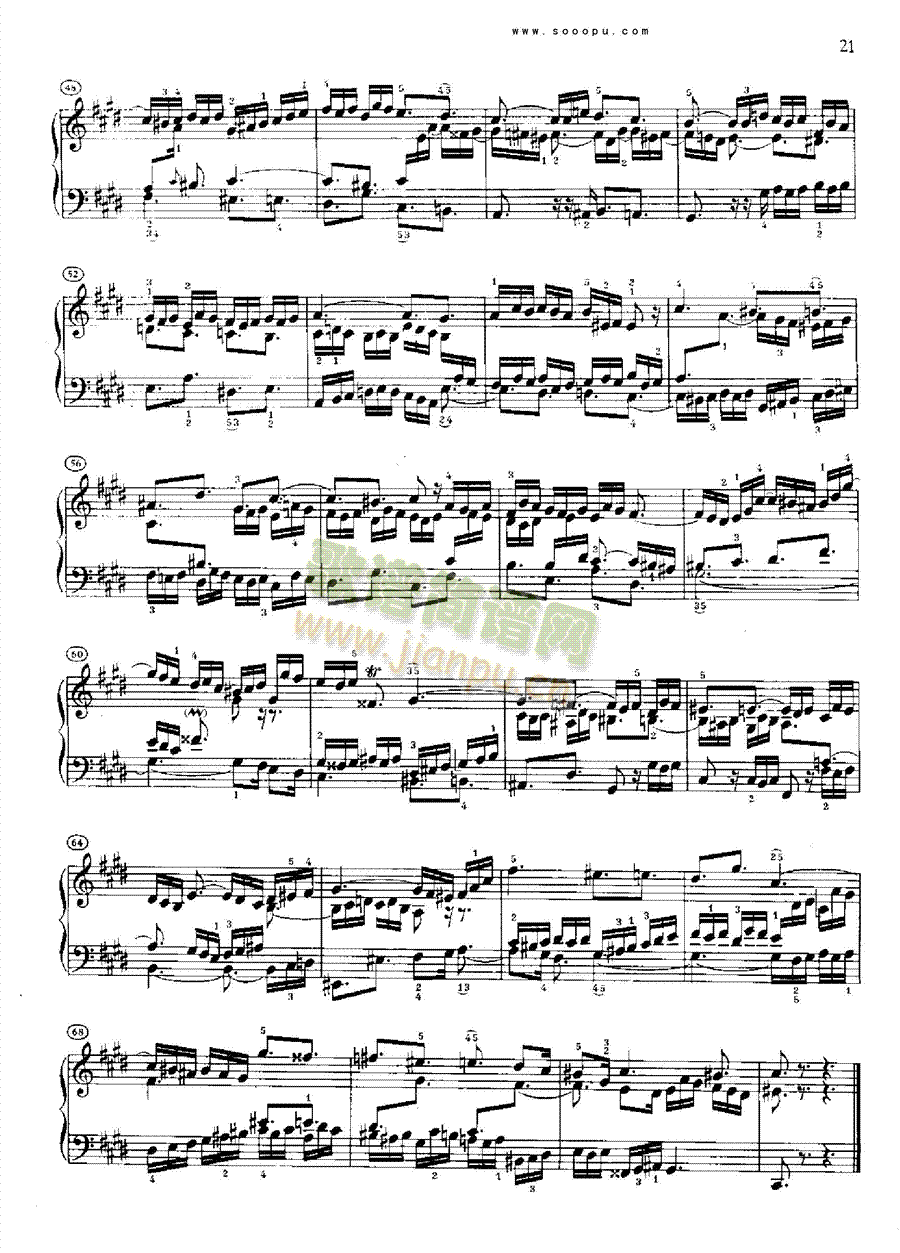 巴赫平均律曲集第二册第4首 键盘类 钢琴6