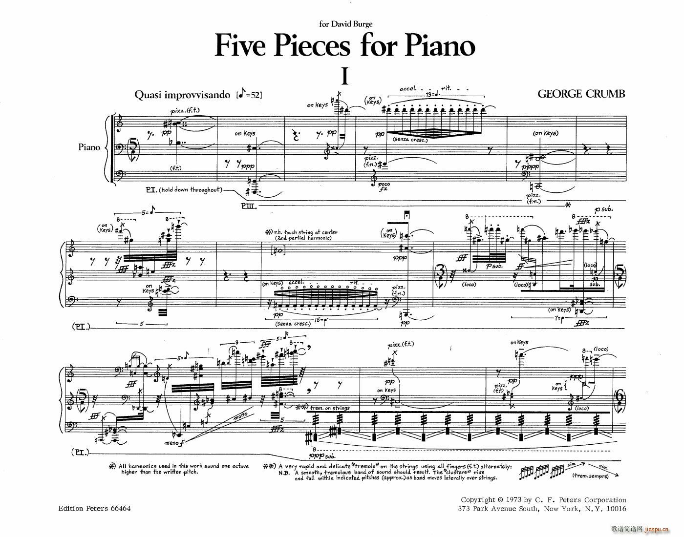 Crumb Five Pieces for Piano2
