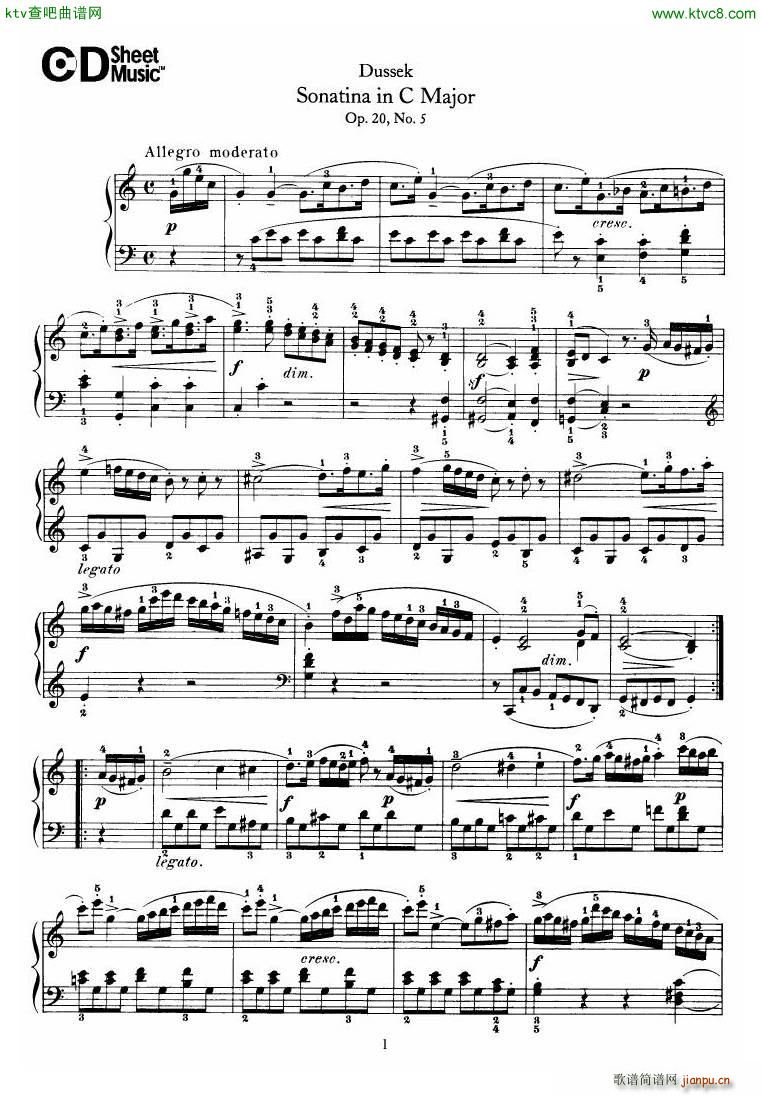 Dussek Sonatina in G Major26