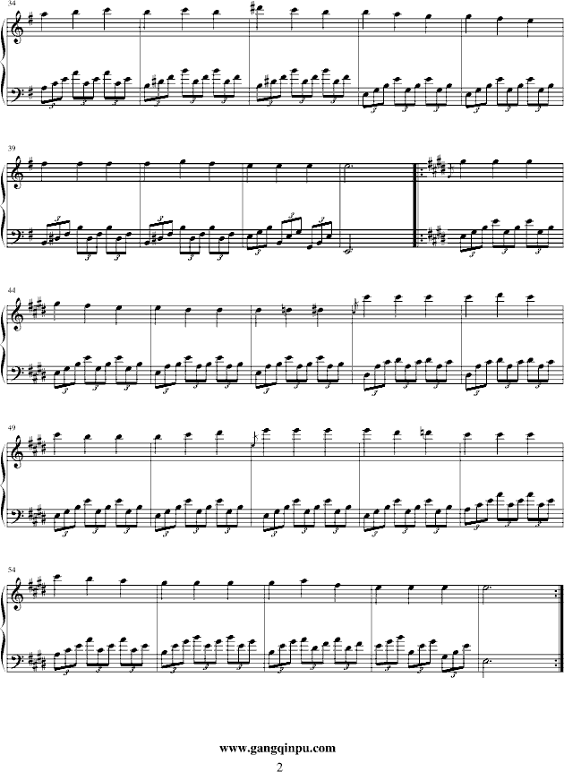 蓝色生死恋-爱的罗曼史(简单版)-钢琴谱(钢琴曲)-蓝色生死恋2