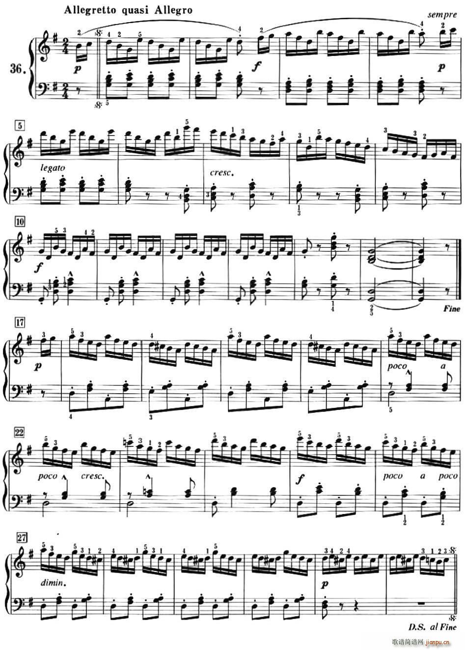 50首莱蒙钢琴练习曲 作品37NO 361