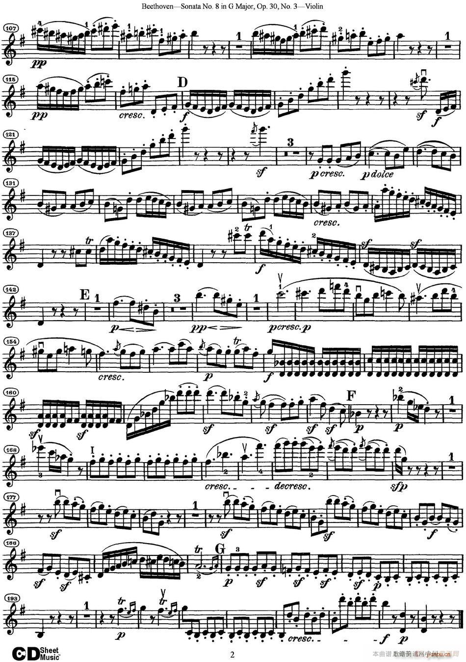 Violin Sonata No 8 in G Major Op 30 No 32
