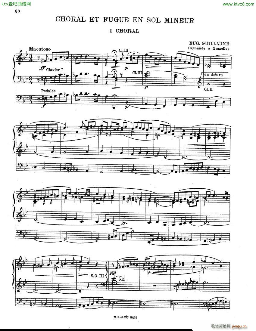 Guillaume Eugene Choral et Fugue in g min organ1