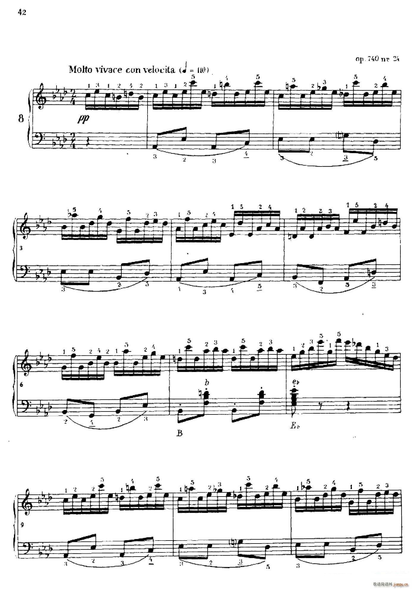 《车尔尼手风琴练习曲集》第Ⅳ册(第8首)1