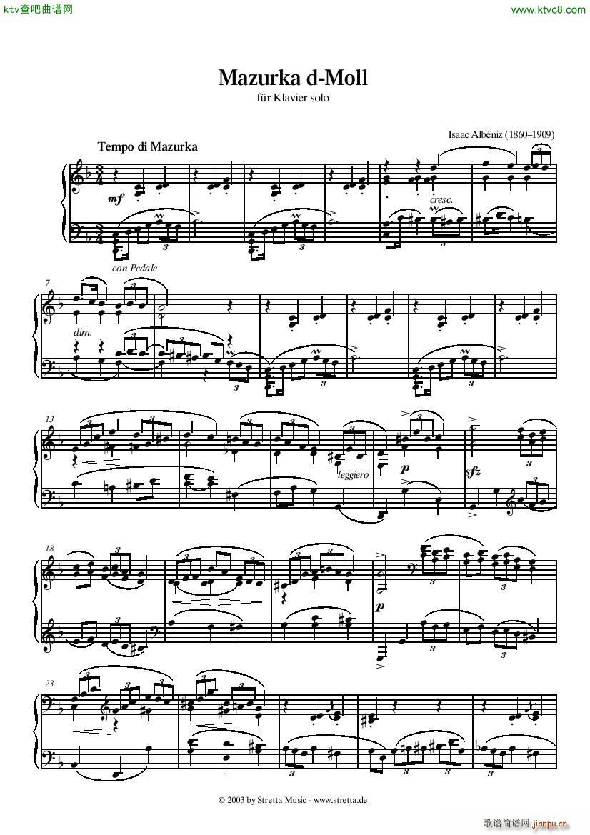 Albeniz Mazurka d Moll1