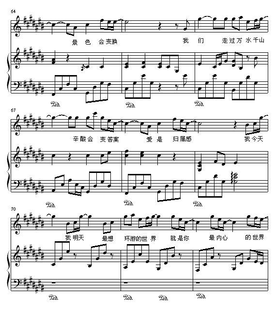 最想环游的世界-钢琴谱(钢琴曲)-梁静茹8