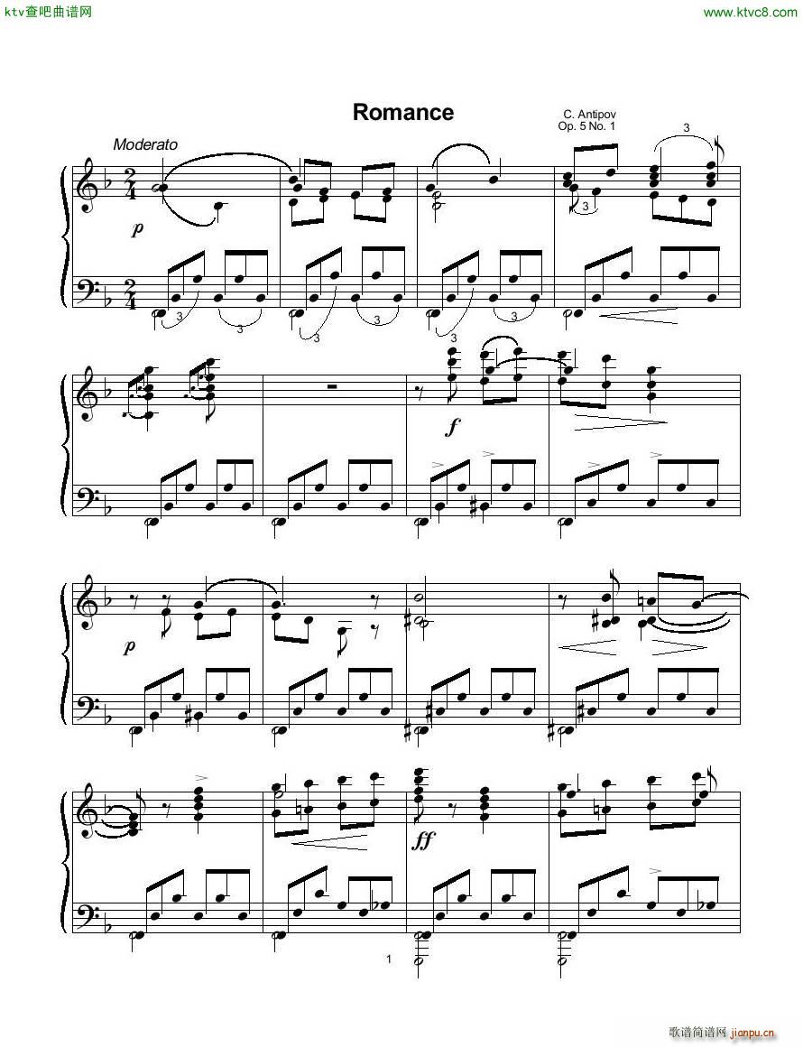 Antipov op 5 no 1 Romance in F1
