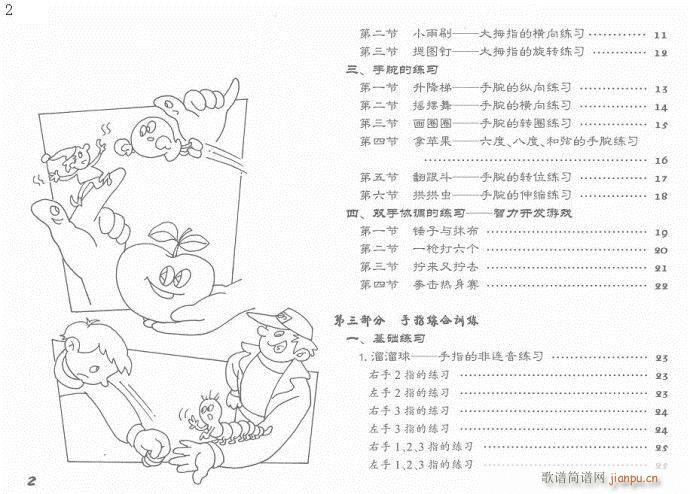 儿童钢琴入门教程  手指训练操 前言目录4